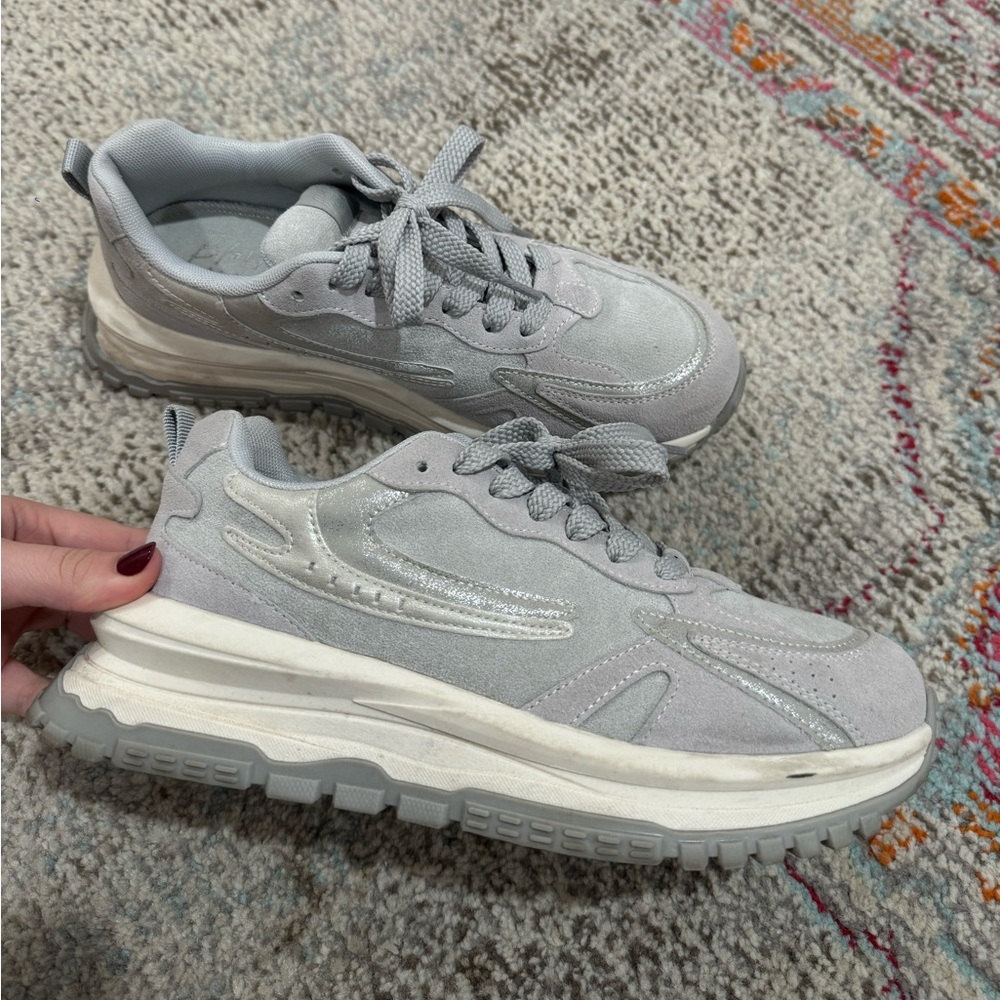 Platform Metallic Sneakers